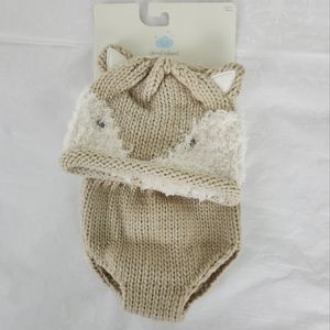 💕✨️NWT Cloud Island 2-piece set hat and diaper cover fox